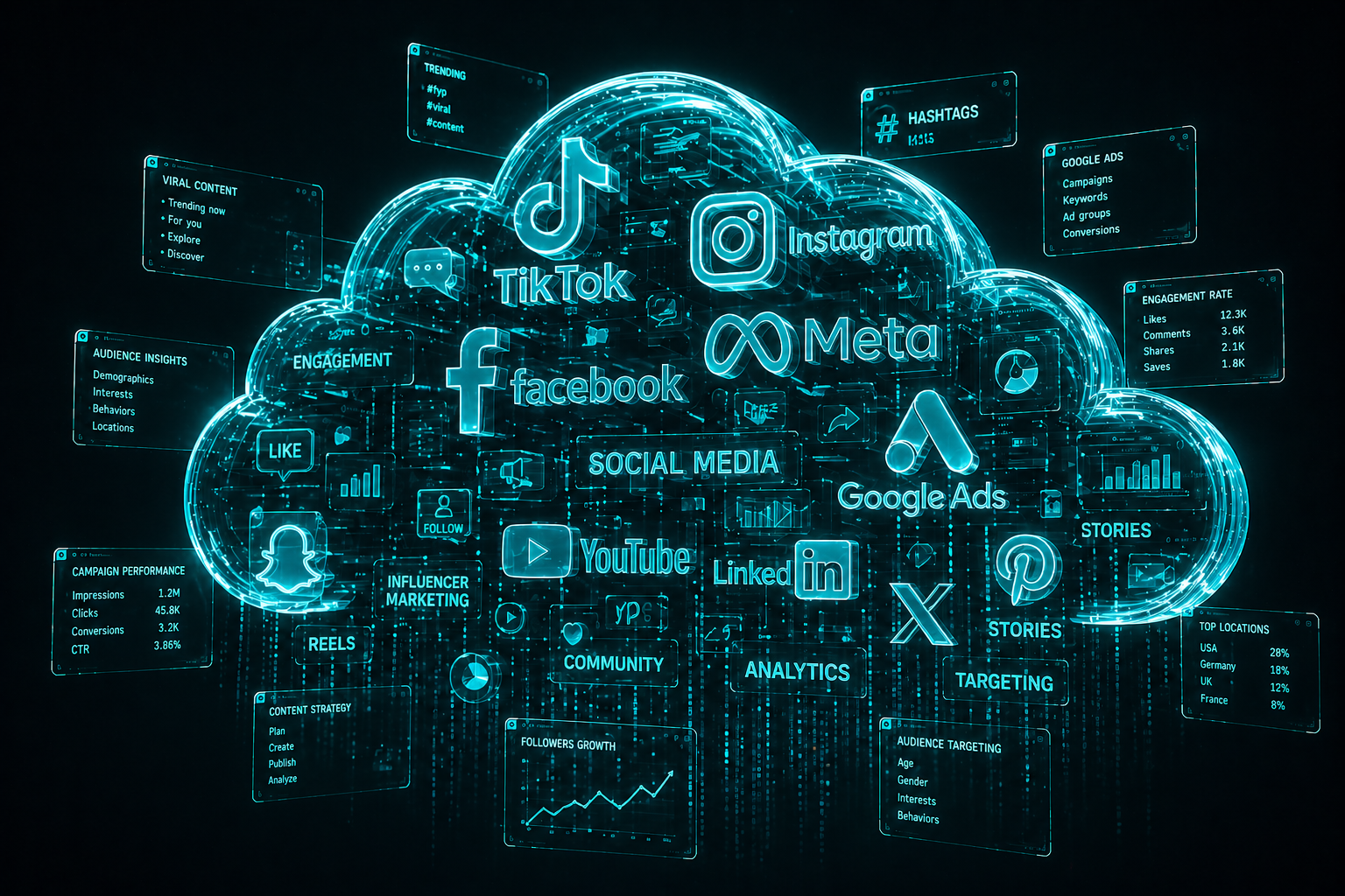 Online-Marketing Dashboard mit SEO und Performance Kennzahlen